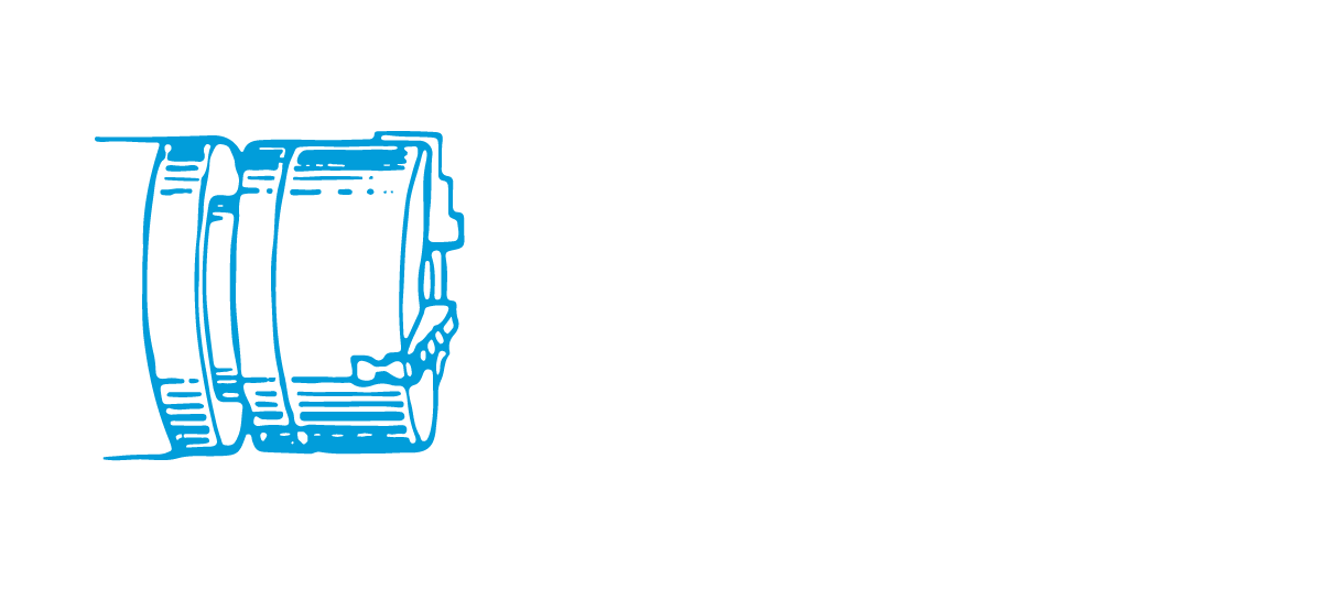 Das Primärlogo der Firma HTS CNC-Fertigungs GmbH in Hellblau und mit weißer Schrift